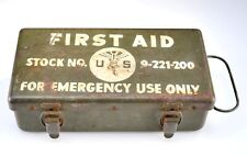 Vintage World War 2 Era U.S. Army Jeep First Aid Kit w/Contents Metal Case picture