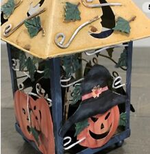 2001 The Kathy Hatch Collection Metal Halloween Hook & Lantern Candle Holder Set picture