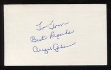 Augie Galan Signed 3x5 Index Card Autographed Vintage Baseball Signature picture