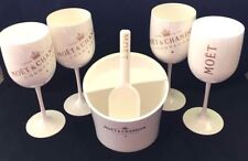 Moet Chandon Ice Imperial Champagne Ice Bucket Caddy W/ Scoop + 4 FLUTES NEW picture