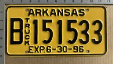 1996 Arkansas truck license plate B 151533 neat BRIGHT YELLOW 13160 picture