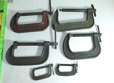 Vintage Lot of 6 C Clamps Cincinatti Tool Hargrave Unbranded USA , 1 Has Issue  picture