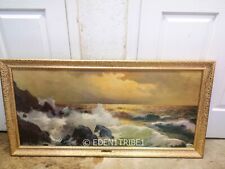 Vintage Sunset Tide Titled by C. Rossi Collectible Print Art Framed 15