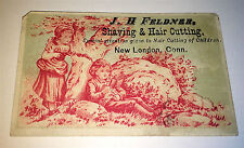 Antique Victorian American Occupational Feldner Barber New London, CT Trade Card picture
