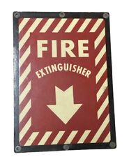 Rare Vintage Metal Fire Extinguisher Sign 14x10 Heavy Steal 60s 70s picture
