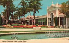 Palm Beach Florida, Royal Poinciana Plaza, Fountain, Flowers, Vintage Postcard picture