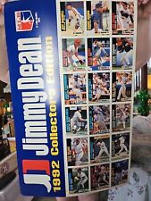 1992 JIMMY DEAN MLB COLLECTOR'S EDITION TRADING CARDS UNCUT SHEET OF 18 CARDS picture