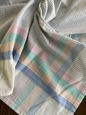 Vintage Pastel Striped Tablecloth 98” X 56” Easter Colors picture