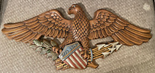 Large Wall Mount CHALKWARE EAGLE With American Flag Shield Arrows 1776-1976 picture