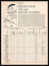 1968 Winter Olympics Grenoble France Nearby Snow Ski Resorts Vintage Print Ad picture