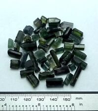 32 Grams Natural Tourmaline Greenish Rough Crystals Lot From Afghanistan. picture