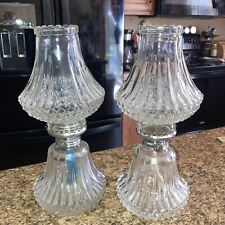Vintage -  Lamplight Farm  Oil Lamps - Krystal Indiana Dimond Cut - 13” H X 5.5” picture