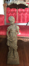 Statue Of Girl With Parasol Umbrella 29” picture