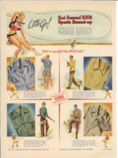 1942 BVD Mens Sports Apparel Shirts Pin UP Vintage Magazine Print Ad 10.25