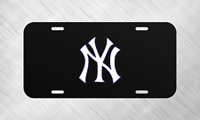Simulated Carbon Fiber New York Yankees NY License Plate Auto Car Tag   picture