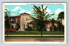 Beverly Hills CA-California, Residence Wallace Beery, Vintage c1930 Postcard picture