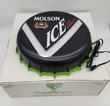 VINTAGE Molson Ice Bottle Cap Lighted Sign NEW OPEN BOX , READ  picture