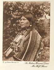 THE VANISHING RACE - 8 - AN INDIAN WOMAN'S DRESS, MRS. WOLF PLUME - PHOTOGRAVURE picture