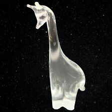 Vintage 1980s Eneryda of Sweden Scandinavian Hand Blown Art Glass Giraffe 7.25”T picture