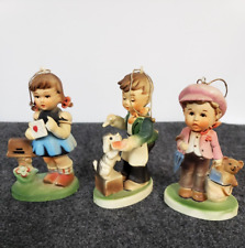 3 Vintage Children Figurines Ornaments Hard Plastic Made In Hong Kong 4in picture