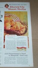 1959 print ad -Fleischmann -Mrs America MRS. PRIEBE hurry-up yeast rolls recipe  picture