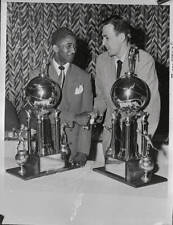 Marques Haynes And Paul Arizin With Trophies New York 1950 OLD PHOTO picture