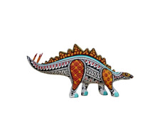 Alebrije Stegosaurus, oaxacan wood carvings folk art handmade sculpture dinosaur picture