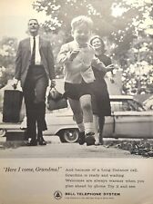 Bell Telephone System Long Distance Boy Visiting Grandma Vintage Print Ad 1963 picture