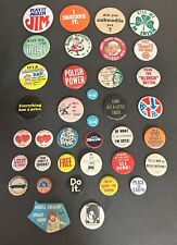 Collection vintage pinback buttons and  vintage decal sticker for cap gun handle picture