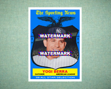 Yogi Berra All Star New York Yankees 1959 Style Custom Baseball Art Card picture