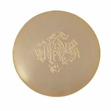 IHS Embossed Brass Replacement Paten for Home or Church Use, 5 1/2 In Diameter picture