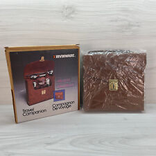 Vintage Irvinware Travel Companion Bar Set Flasks #11750 Leather 1979 w/Box READ picture
