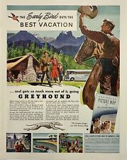 Magazine Ad Vintage 1947 Greyhound Bus Greyhound Highway Tours Vacations Coupon picture