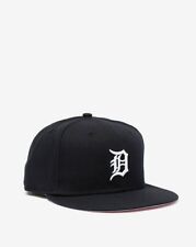 New Era Detroit Tigers 59FIFTY Fitted Black Hat Cap Pink Under Visor Size 7 3/4 picture
