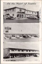 1950 SEATTLE, Washington Postcard CITY CENTER MOTEL Highway 99 *Writing on Front picture