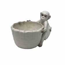 Abigail's Ceramic Italy White Monkey Flower Pot 12x8.5x8 inches (preowned) picture