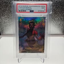 2018 UD MARVEL MASTERPIECES Captain Marvel E-pack Rainbow Achmnt #RFB4 /99 PSA 9 picture