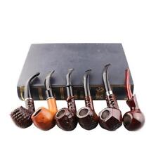 Durable Vintage Wood Wooden Type Bent Pipe Smoking Tobacco Cigar Smoking Pipes picture