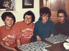 1Z Photograph Group Photo 4 Women Dinner Table Polaroid 1970's  Polaroid picture