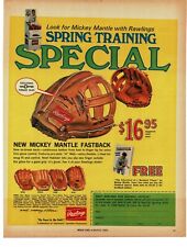1968 RAWLINGS Mickey Mantle Fastback Baseball Glove Vintage Print Ad picture