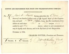Boston and Providence Rail Road and Transportation Co. Issued to David D. Field  picture