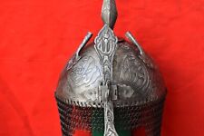 Vintage Mughal Islamic iron Kufic Helmet Khula Khud Helmet engraved Armor picture