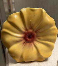 1940’s Yellow Pansy Wall Pocket Vase Beautiful Color  5” Tall 4” Wide 1.5”deep picture