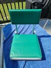 STADIUM SEAT Folding Green Cushion Spring Clamp Vintage  Metal frame picture