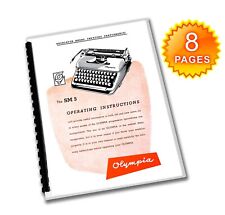 Olympia SM3 De Luxe Typewriter Vintage User Operating Instructions SM-3 picture