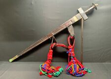 OLD AFRICAN TUAREG TAKUBA WEAPON AND ORNAMENTS, NICE SWORD FROM THE 1950S picture