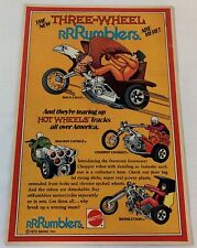 1972 Mattel Hot Wheels THREE WHEEL RRRUMBLERS ad page ~ rumblers picture