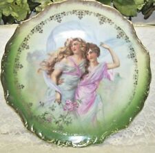 Charger Plate Victorian Maidens By V. E. Erickson  Antique picture