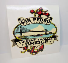 Vincent Thomas Bridge San Pedro CALIFORNIA Vintage Style DECAL / Vinyl STICKER picture