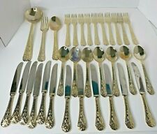 Vintage LBL Flatware Italy EP Zinc Lot of 34 READ Gold Tone  picture